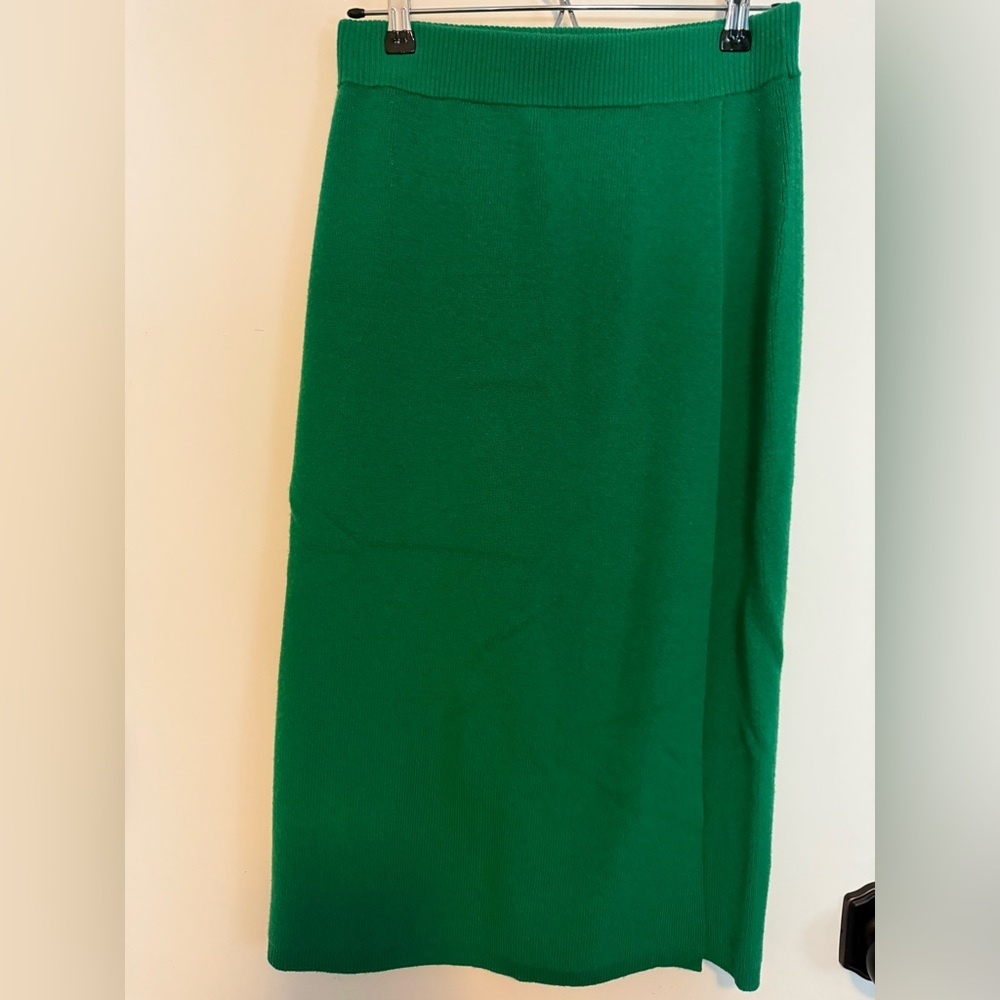J.Crew Green knit wrap skirt, size small